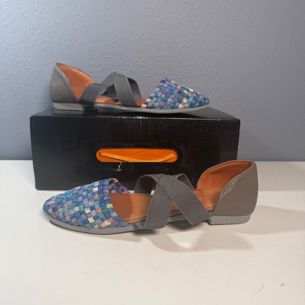 Bernie Mev Clique Flats Women 35 Multi Camo  Woven Elastic D'Orsay